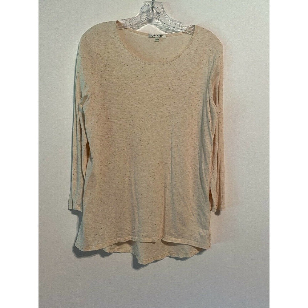 Orvis Womens Pullover T Shirt Long Sleeves Small Pink Base Layer Lightweight